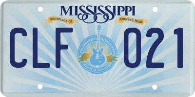 MS license plate CLF021