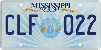 MS license plate CLF022