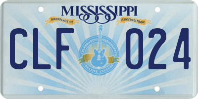 MS license plate CLF024