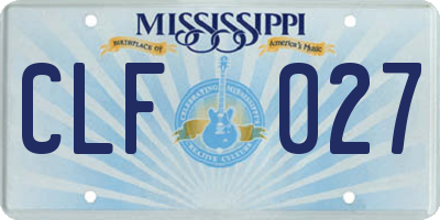 MS license plate CLF027