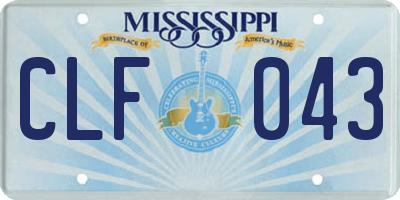 MS license plate CLF043