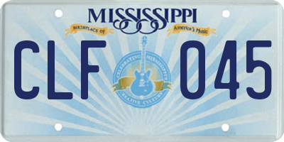 MS license plate CLF045