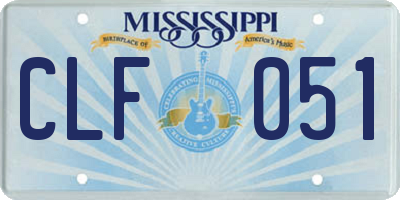 MS license plate CLF051