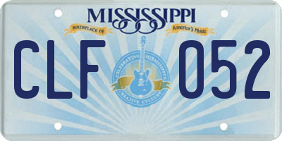 MS license plate CLF052