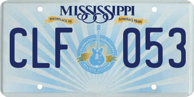 MS license plate CLF053