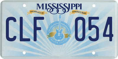 MS license plate CLF054