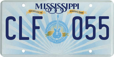 MS license plate CLF055