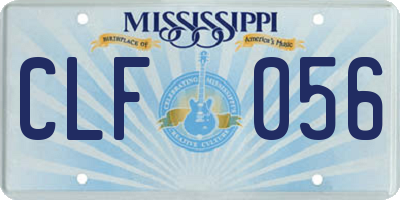 MS license plate CLF056