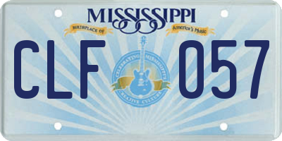 MS license plate CLF057