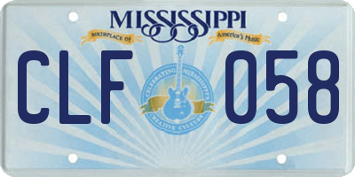 MS license plate CLF058