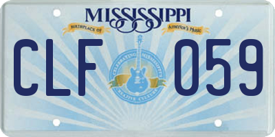 MS license plate CLF059