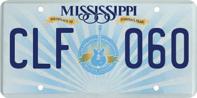 MS license plate CLF060