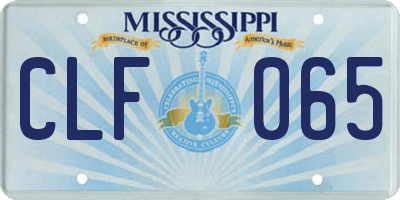 MS license plate CLF065