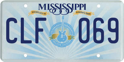 MS license plate CLF069
