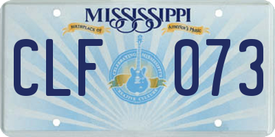 MS license plate CLF073