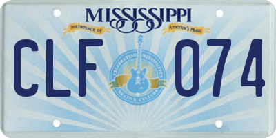 MS license plate CLF074