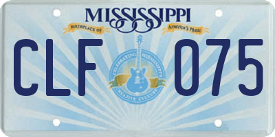 MS license plate CLF075