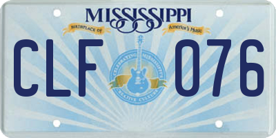 MS license plate CLF076