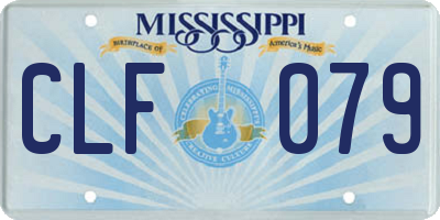 MS license plate CLF079