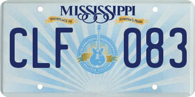 MS license plate CLF083