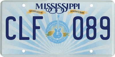MS license plate CLF089
