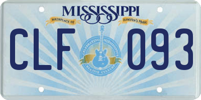 MS license plate CLF093