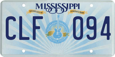 MS license plate CLF094
