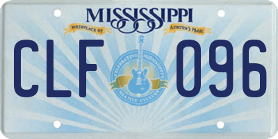 MS license plate CLF096