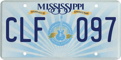 MS license plate CLF097