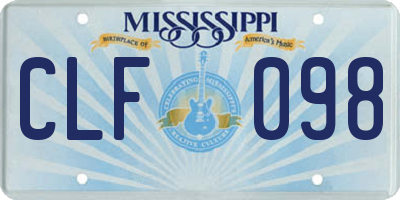 MS license plate CLF098