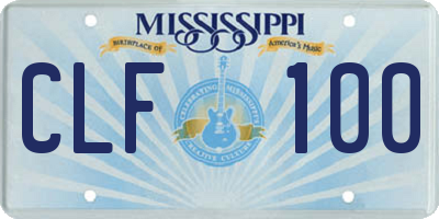 MS license plate CLF100