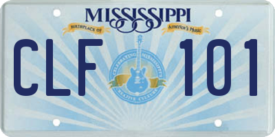MS license plate CLF101
