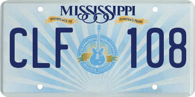 MS license plate CLF108