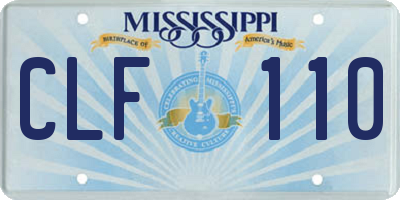 MS license plate CLF110