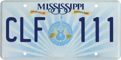 MS license plate CLF111