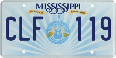 MS license plate CLF119