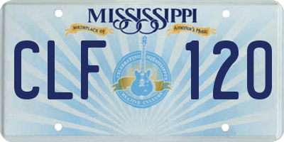 MS license plate CLF120
