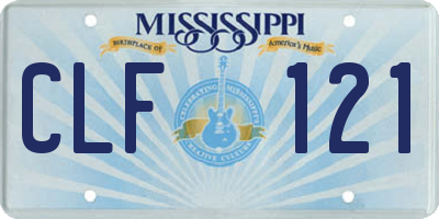 MS license plate CLF121