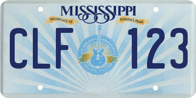 MS license plate CLF123