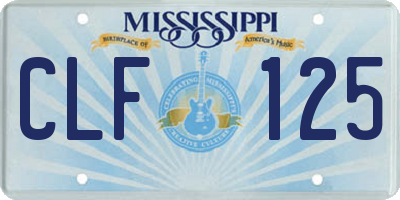 MS license plate CLF125