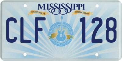 MS license plate CLF128