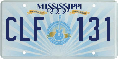 MS license plate CLF131