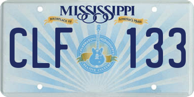 MS license plate CLF133