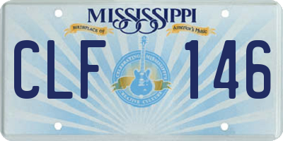 MS license plate CLF146