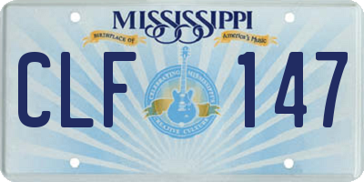 MS license plate CLF147