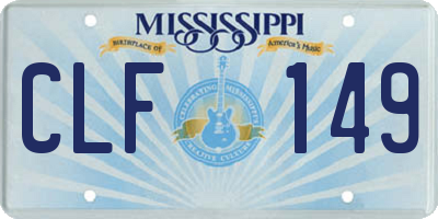 MS license plate CLF149