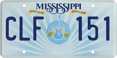 MS license plate CLF151