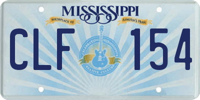 MS license plate CLF154