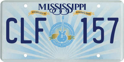 MS license plate CLF157