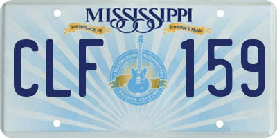MS license plate CLF159